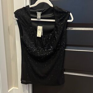 Ann Taylor Black Sequin Blouse